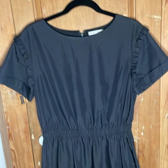 Alice + Olivia Garner Drop Shoulder Black Ruffle Mini Dress - Picture 4 of 9